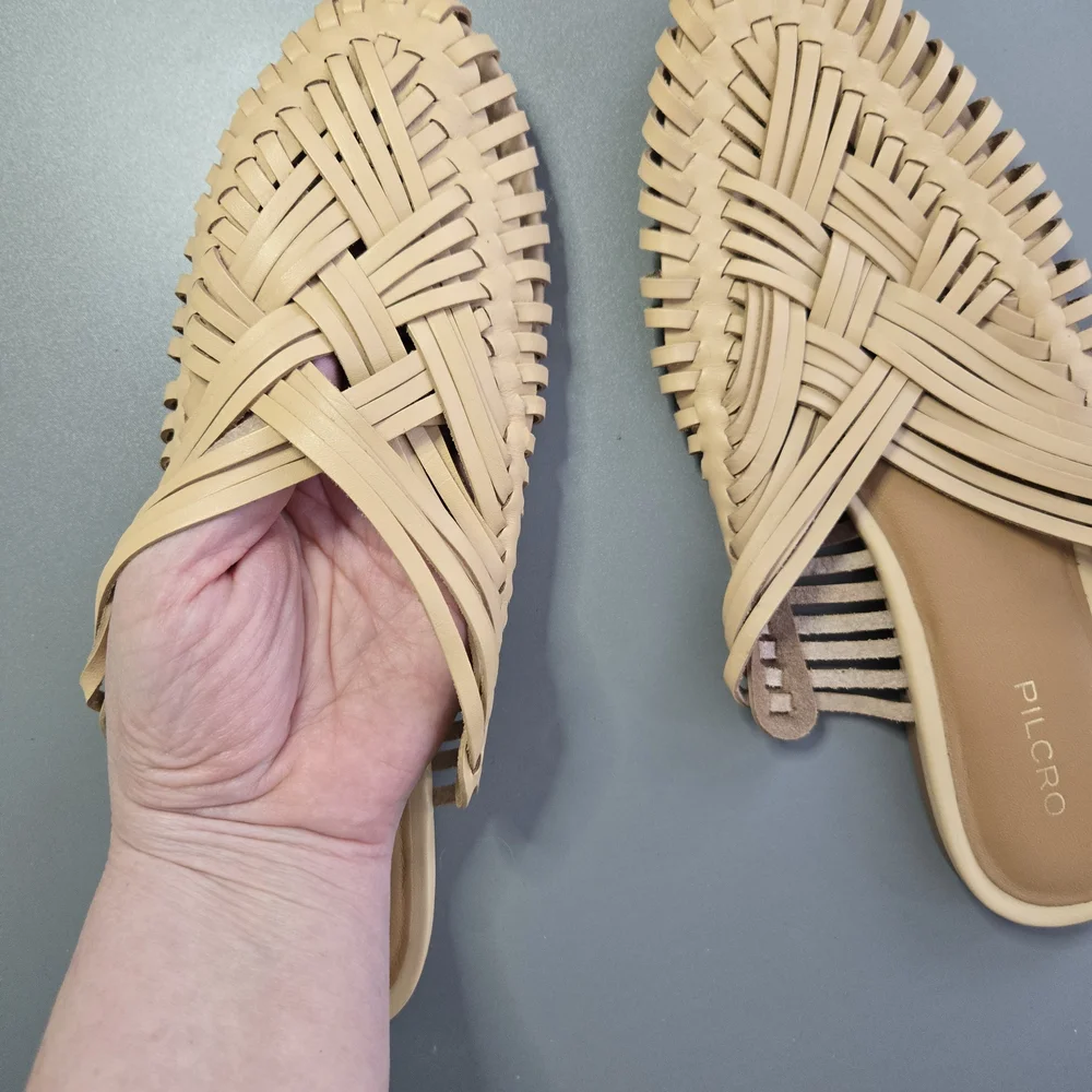 Pilcro Beige Woven Mules - Picture 5 of 15